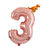 Max Rose Gold Number Aluminum Film Balloon+Mini Dragon Birthday Party Decor 3
