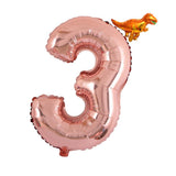 Max Rose Gold Number Aluminum Film Balloon+Mini Dragon Birthday Party Decor 3