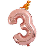 Max Rose Gold Number Aluminum Film Balloon+Mini Dragon Birthday Party Decor 3