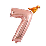Max Rose Gold Number Aluminum Film Balloon+Mini Dragon Birthday Party Decor 7