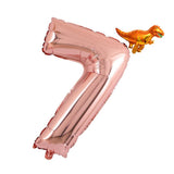 Max Rose Gold Number Aluminum Film Balloon+Mini Dragon Birthday Party Decor 7