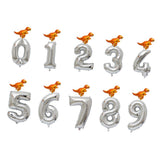 Max Silver Digital Aluminum Film Balloon+Mini Dragon Birthday Party Decor Zero