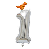 Max Silver Digital Aluminum Film Balloon+Mini Dragon Birthday Party Decor 1