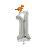 Max Silver Digital Aluminum Film Balloon+Mini Dragon Birthday Party Decor 1