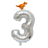 Max Silver Digital Aluminum Film Balloon+Mini Dragon Birthday Party Decor 3