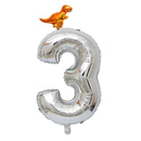 Max Silver Digital Aluminum Film Balloon+Mini Dragon Birthday Party Decor 3