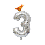 Max Silver Digital Aluminum Film Balloon+Mini Dragon Birthday Party Decor 3