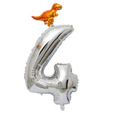 Max Silver Digital Aluminum Film Balloon+Mini Dragon Birthday Party Decor 4