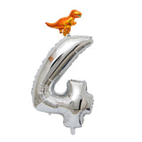 Max Silver Digital Aluminum Film Balloon+Mini Dragon Birthday Party Decor 4