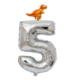 Max Silver Digital Aluminum Film Balloon+Mini Dragon Birthday Party Decor 5