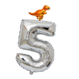 Max Silver Digital Aluminum Film Balloon+Mini Dragon Birthday Party Decor 5
