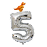 Max Silver Digital Aluminum Film Balloon+Mini Dragon Birthday Party Decor 5