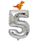 Max Silver Digital Aluminum Film Balloon+Mini Dragon Birthday Party Decor 5