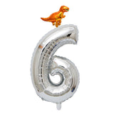 Max Silver Digital Aluminum Film Balloon+Mini Dragon Birthday Party Decor 6