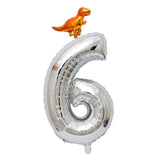 Max Silver Digital Aluminum Film Balloon+Mini Dragon Birthday Party Decor 6