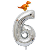 Max Silver Digital Aluminum Film Balloon+Mini Dragon Birthday Party Decor 6