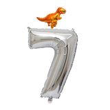 Max Silver Digital Aluminum Film Balloon+Mini Dragon Birthday Party Decor 7