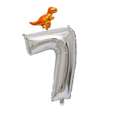 Max Silver Digital Aluminum Film Balloon+Mini Dragon Birthday Party Decor 7