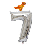 Max Silver Digital Aluminum Film Balloon+Mini Dragon Birthday Party Decor 7