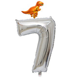 Max Silver Digital Aluminum Film Balloon+Mini Dragon Birthday Party Decor 7
