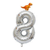 Max Silver Digital Aluminum Film Balloon+Mini Dragon Birthday Party Decor 8
