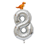 Max Silver Digital Aluminum Film Balloon+Mini Dragon Birthday Party Decor 8