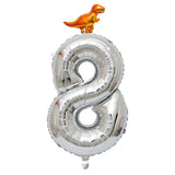 Max Silver Digital Aluminum Film Balloon+Mini Dragon Birthday Party Decor 8