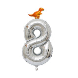 Max Silver Digital Aluminum Film Balloon+Mini Dragon Birthday Party Decor 8