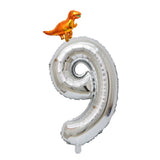Max Silver Digital Aluminum Film Balloon+Mini Dragon Birthday Party Decor 9