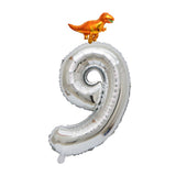 Max Silver Digital Aluminum Film Balloon+Mini Dragon Birthday Party Decor 9