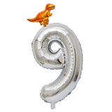 Max Silver Digital Aluminum Film Balloon+Mini Dragon Birthday Party Decor 9