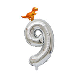 Max Silver Digital Aluminum Film Balloon+Mini Dragon Birthday Party Decor 9