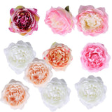 Max 10Pcs Artificial Peony Silk Flower Head Home Wedding Decor Mixture Color