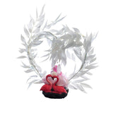 Max Resin Flamingo Figurines Statues Pot with Garland Table Home Office Decor