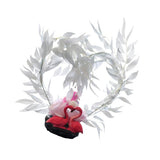 Max Resin Flamingo Figurines Statues Pot with Garland Table Home Office Decor