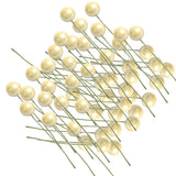 Maxbell 100 Pieces Mini Berries Artificial Foam Flower Fruit Stamens Decor Milk Yellow