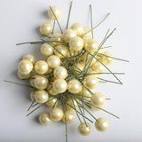 Maxbell 100 Pieces Mini Berries Artificial Foam Flower Fruit Stamens Decor Milk Yellow
