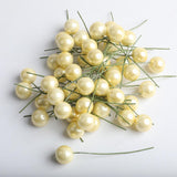 Maxbell 100 Pieces Mini Berries Artificial Foam Flower Fruit Stamens Decor Milk Yellow