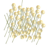 Maxbell 100 Pieces Mini Berries Artificial Foam Flower Fruit Stamens Decor Milk Yellow