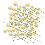 Maxbell 100 Pieces Mini Berries Artificial Foam Flower Fruit Stamens Decor Milk Yellow