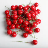 Maxbell 100 Pieces Mini Berries Artificial Foam Flower Fruit Stamens Decor Red