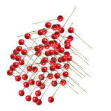 Maxbell 100 Pieces Mini Berries Artificial Foam Flower Fruit Stamens Decor Red