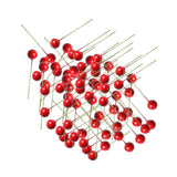 Maxbell 100 Pieces Mini Berries Artificial Foam Flower Fruit Stamens Decor Red