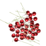 Maxbell 100 Pieces Mini Berries Artificial Foam Flower Fruit Stamens Decor Wine Red