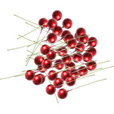 Maxbell 100 Pieces Mini Berries Artificial Foam Flower Fruit Stamens Decor Wine Red