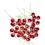 Maxbell 100 Pieces Mini Berries Artificial Foam Flower Fruit Stamens Decor Wine Red