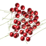 Maxbell 100 Pieces Mini Berries Artificial Foam Flower Fruit Stamens Decor Wine Red