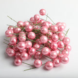 Maxbell 100 Pieces Mini Berries Artificial Foam Flower Fruit Stamens Decor Pink