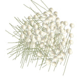 Maxbell 100 Pieces Mini Berries Artificial Foam Flower Fruit Stamens Decor White