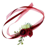 Maxbell Wedding Corsage Wrist Flower Wedding Supplies Photo Props Wrist red